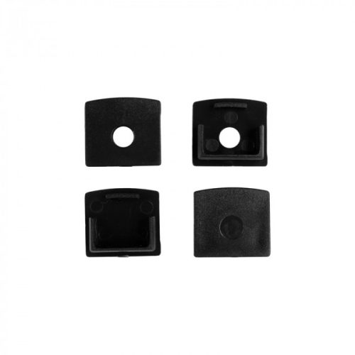 Fekete, gipszkartonba süllyeszthető alumínium LED profil 2 méteres hosszban, tejfehér fedéllel.