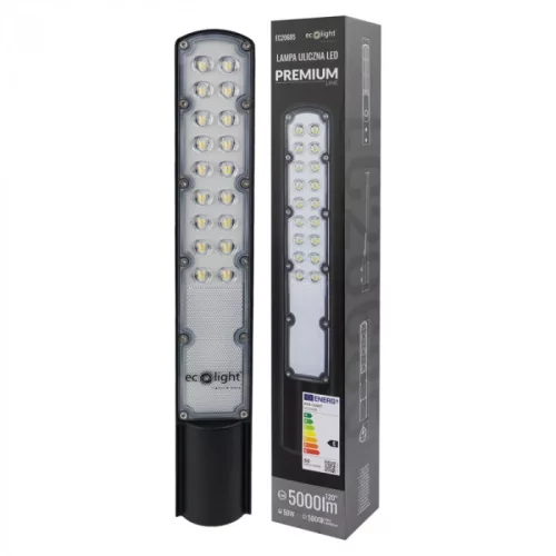 PRÉMIUM LED utcai lámpa alkonykapcsolóval 50W 5000lm 5000K 70x130° IP65 IK08 3 év garancia