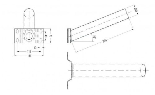 Utcai lámpa tartó konzol 30cm