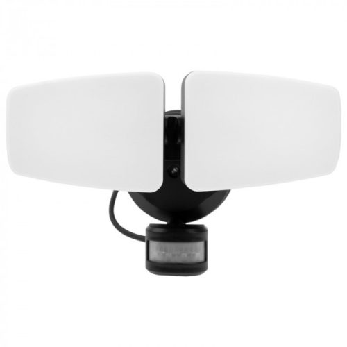 Fekete színű Ecolight dupla fejes mozgásérzékelős kültéri LED reflektor állítható fényszínnel