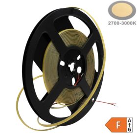 Szuperkeskeny, 5mm széles prémium COB LED szalag meleg fehér fénnyel világít