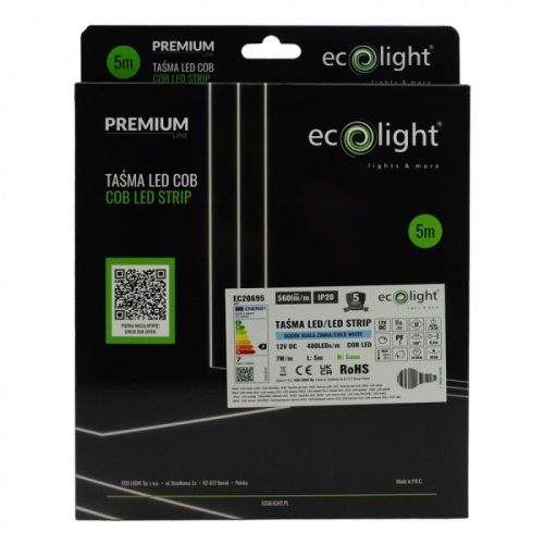 Szuperkeskeny, 5mm széles COB LED szalag hideg fehér fénnyel világít