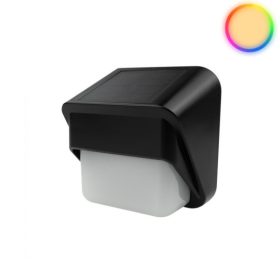   RGBW napelemes fali lámpa 8,5x8,5cm 600mAh beépített akkumulátorral