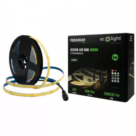   Eco Light COB LED szalag szett 5 méter 7W/m 24V IP20 320 LED meleg fehér