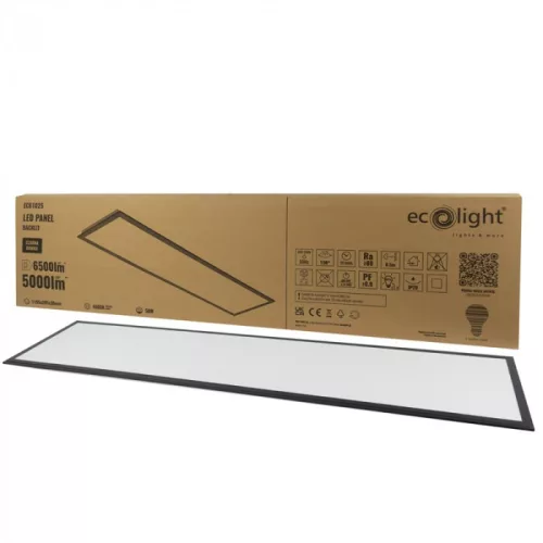 120x30 LED Panel 50W 5000lm 4000K Semleges Fehér Fekete Keret