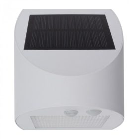   Fehér napelemes homlokzati lámpa mozgásérzékelővel 3W 300lm