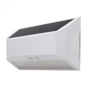   Fehér napelemes homlokzati lámpa mozgásérzékelővel 6W 600lm