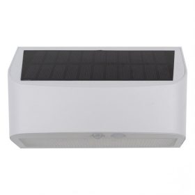   Fehér napelemes homlokzati lámpa mozgásérzékelővel 6W 600lm