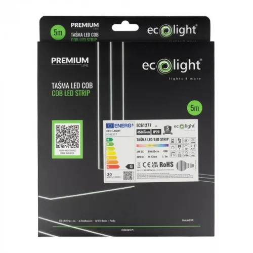 Prémium RGB+4000K COB LED szalag 24V 20W/m 896LED/méter IP20