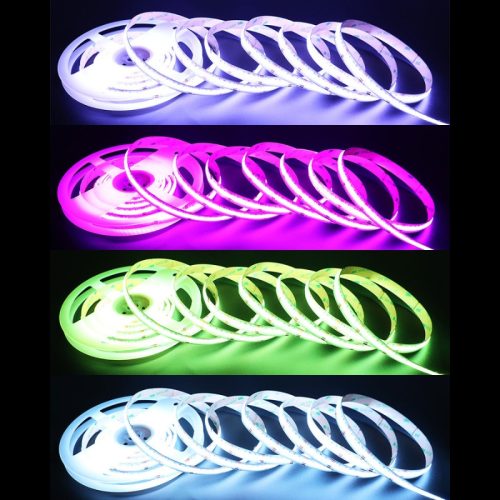 Prémium RGB+6000K COB LED szalag 24V 20W/m 896LED/méter IP20