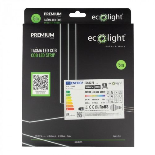 Prémium RGB+6000K COB LED szalag 24V 20W/m 896LED/méter IP20
