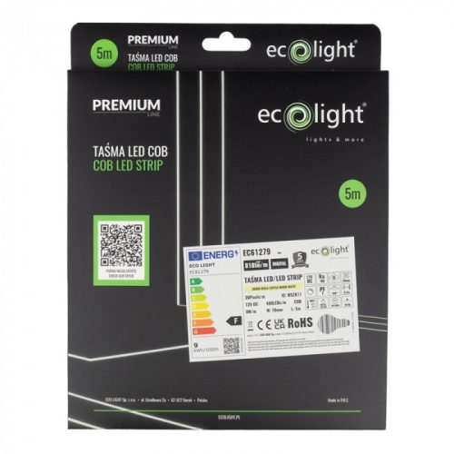 COB digitális LED szalag 12V 480 LED/m 9W/m 810lm/m 3000K