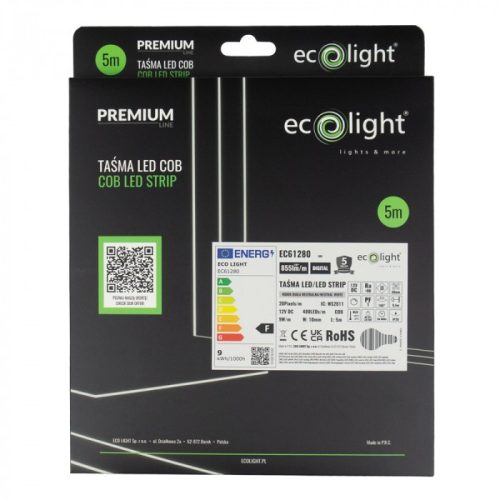 COB digitális LED szalag 12V 480 LED/m 9W/m 855lm/m 4000K