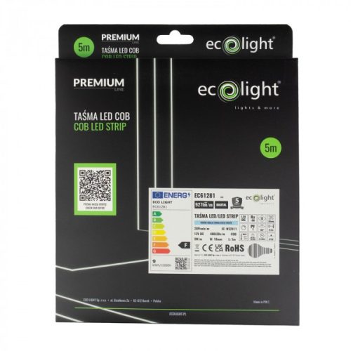 COB digitális LED szalag 12V 480 LED/m 9W/m 855lm/m 6000K