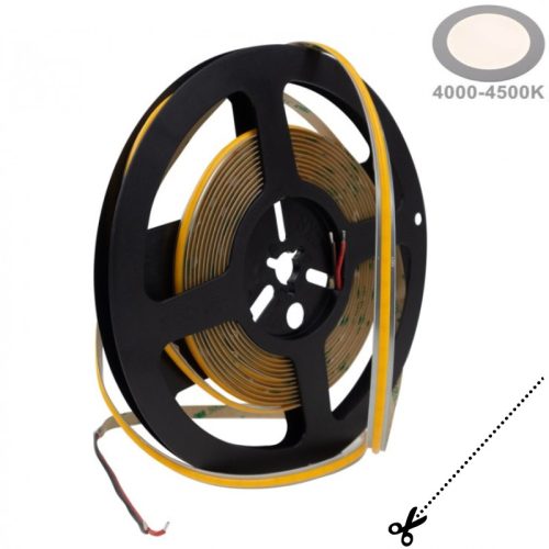 Bárhol vágható COB LED szalag 3000K 9W/m 480LED/m 24V IP20 - 5 év garancia