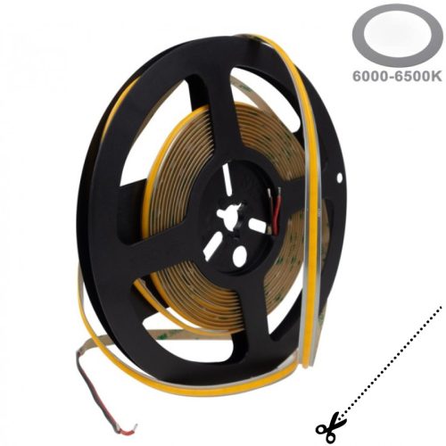 Bárhol vágható COB LED szalag 6000K 9W/m 480LED/m 24V IP20 - 5 év garancia