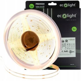 Nagy fényerejű, 12W/m teljesítményű, természetes fehér (4000K) COB LED szalag pontmentes fénnyel