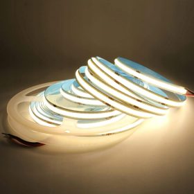 Nagy fényerejű, 12W/m teljesítményű, természetes fehér (4000K) COB LED szalag pontmentes fénnyel