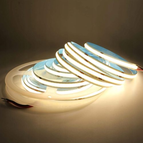 Nagy fényerejű, 12W/m teljesítményű, természetes fehér (4000K) COB LED szalag pontmentes fénnyel