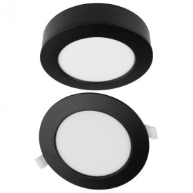 18W univerzális LED lámpa, a csomagban lévő szerelékekkel süllyesztett és falon kívüli szereléshez, fekete