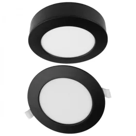 18W univerzális LED lámpa, a csomagban lévő szerelékekkel süllyesztett és falon kívüli szereléshez, fekete