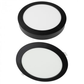 24W univerzális LED lámpa, a csomagban lévő szerelékekkel süllyesztett és falon kívüli szereléshez, fekete