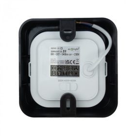 6W univerzális LED lámpa, a csomagban lévő szerelékekkel süllyesztett és falon kívüli szereléshez, négyzet, fekete