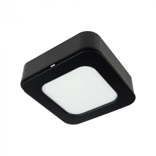12W univerzális LED lámpa, a csomagban lévő szerelékekkel süllyesztett és falon kívüli szereléshez, négyzet alakú, fekete