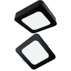 18W univerzális LED lámpa, a csomagban lévő szerelékekkel süllyesztett és falon kívüli szereléshez, négyzet alakú, fekete