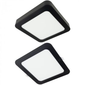 24W univerzális LED lámpa, a csomagban lévő szerelékekkel süllyesztett és falon kívüli szereléshez, négyzet alakú, fekete kerettel