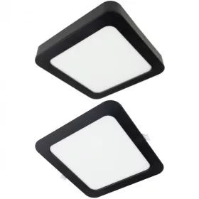 24W univerzális LED lámpa, a csomagban lévő szerelékekkel süllyesztett és falon kívüli szereléshez, négyzet alakú, fekete kerettel
