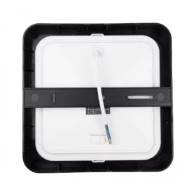 24W univerzális LED lámpa, a csomagban lévő szerelékekkel süllyesztett és falon kívüli szereléshez, négyzet alakú, fekete kerettel