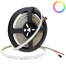 Prémium COB Digitális RGB LED szalag, ami pontmentes futófény és szivárvány effekteket hoz létre