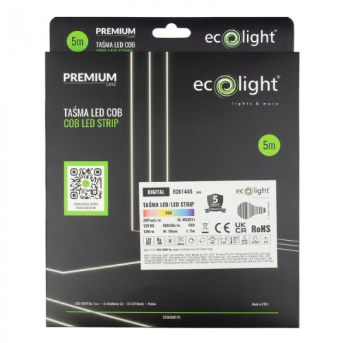 Prémium COB Digitális RGB LED szalag, ami pontmentes futófény és szivárvány effekteket hoz létre