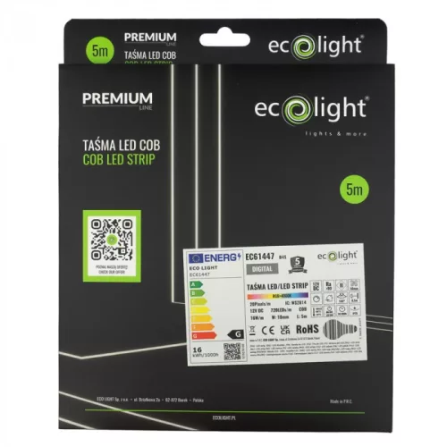 Prémium COB Digitális LED szalag RGB színekkel és dedikált 4000K-es természetes fehér fénnyel