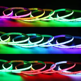 Prémium COB Digitális LED szalag RGB színekkel és dedikált 6000K-es hideg fehér fénnyel