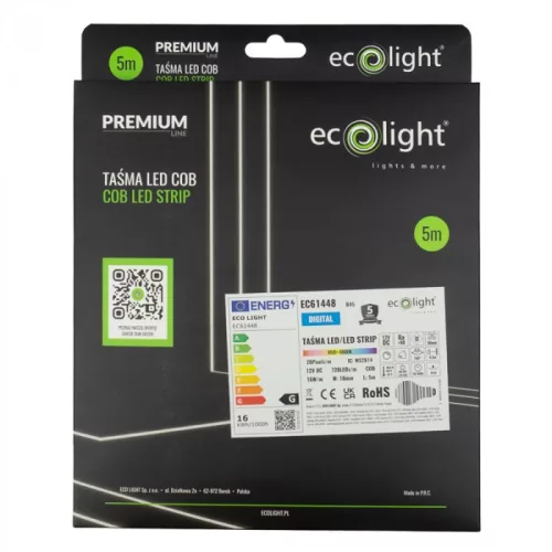Prémium COB Digitális LED szalag RGB színekkel és dedikált 6000K-es hideg fehér fénnyel