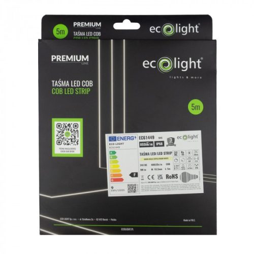 Lapos, felülvilágító, IP68 vízálló COB Neon Flex LED szalag meleg fehér fénnyel.