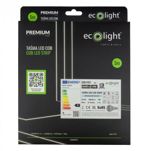 Lapos, felülvilágító, IP68 vízálló COB Neon Flex LED szalag hideg fehér fénnyel.