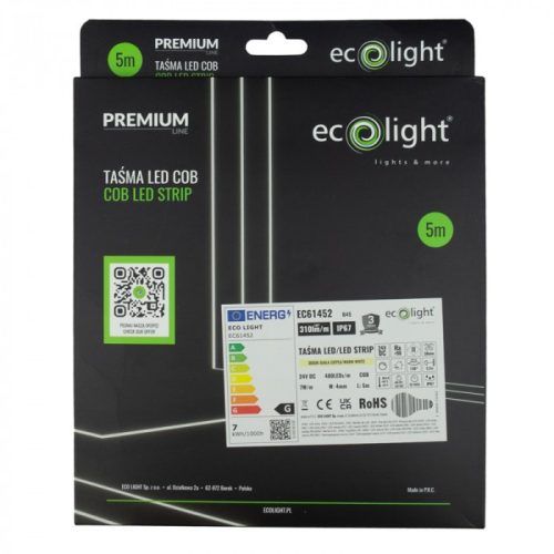 Vízálló (IP67), homogén, meleg fehér fényű COB Neon Flex LED szalag