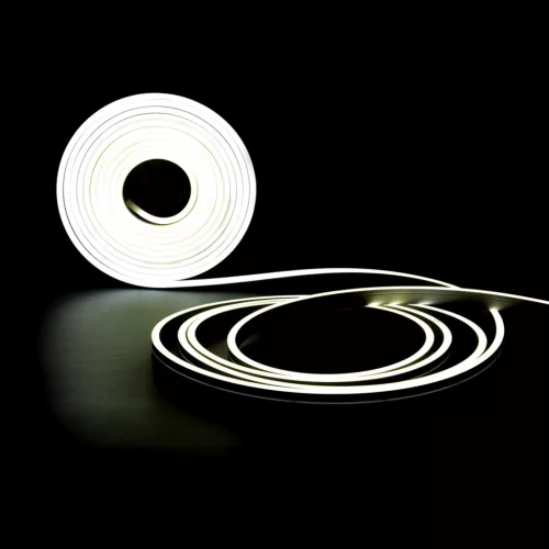 Vízálló (IP67), homogén, hideg fehér fényű COB Neon Flex LED szalag
