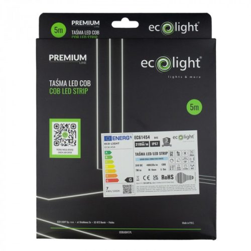 Vízálló (IP67), homogén, hideg fehér fényű COB Neon Flex LED szalag