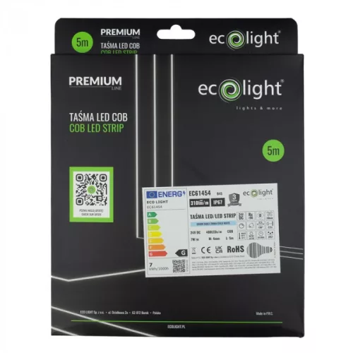 Vízálló (IP67), homogén, hideg fehér fényű COB Neon Flex LED szalag