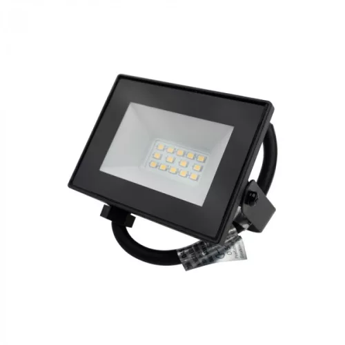 Fekete Ecolight 10W-os kültéri LED reflektor szenzor nélküli, kapcsolós kivitelben, természetes fehér fénnyel