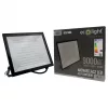 Nagy teljesítményű fekete Ecolight 100W kültéri LED reflektor szenzor nélküli kivitelben, természetes fehér színben