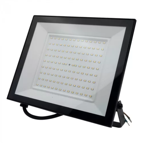 Nagy teljesítményű fekete Ecolight 100W kültéri LED reflektor szenzor nélküli kivitelben, természetes fehér színben