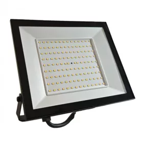 Nagy teljesítményű fekete Ecolight 150W kültéri LED reflektor szenzor nélküli kivitelben, hideg fehér színben