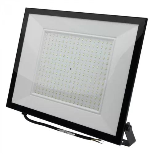 Nagy teljesítményű fekete Ecolight 200W kültéri LED reflektor szenzor nélküli kivitelben, hideg fehér színben