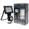Fekete színű Ecolight 10W-os kültéri mozgásérzékelős LED reflektor, Természetes színhőmérséklet