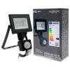 Fekete színű Ecolight 10W-os kültéri mozgásérzékelős LED reflektor, Természetes színhőmérséklet